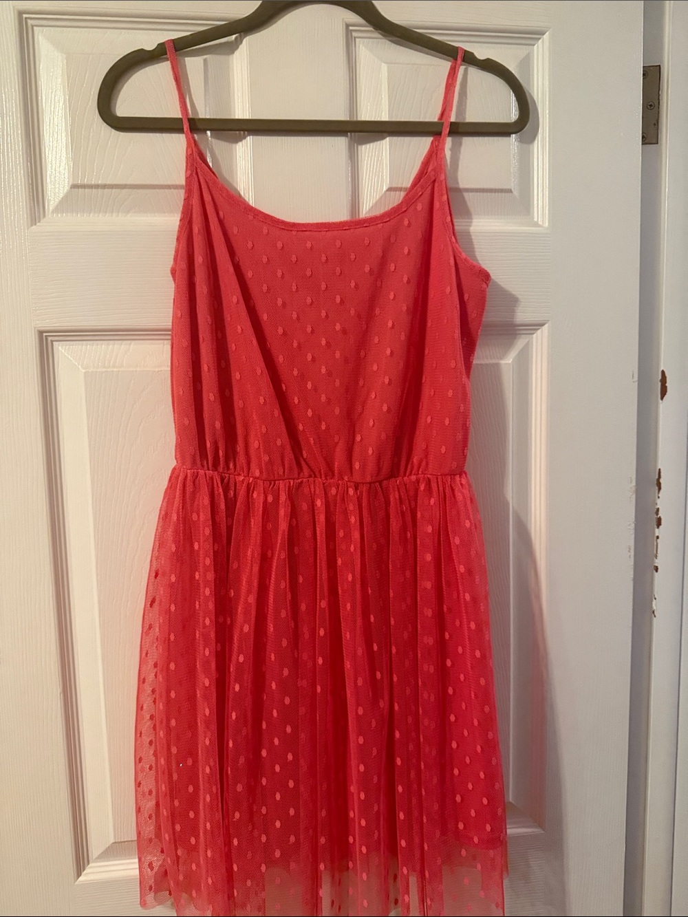 ASOS Coral Pink Polka Dot Tulle Dress